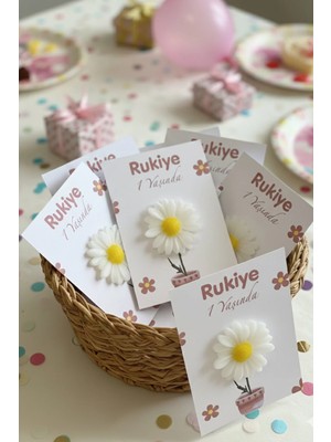 Bernami Pinterest Kişiye Özel Papatya Mumlu Doğum Günü Anı Kartı Bebek Mevlüt Nikah Söz Nişan Hediyelik 10 Adet