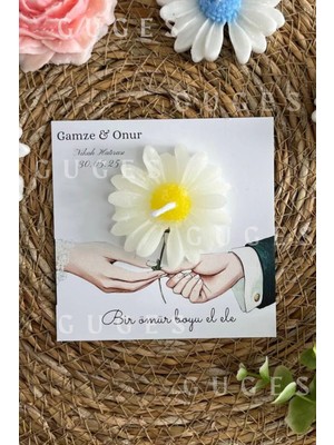 Bernami Pinterest 10 Adet Özel Tasarlanmış Kart ve Papatya Mum. Düğün, Nişan, Nikah, Söz, Doğum Günü, Nikah Hediyelik