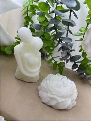 Bernami Pinterest Offcial 1 Adet Sarılan Çift 1 Adert Şakayık Çiçeği Vanilya Kokulu Mum