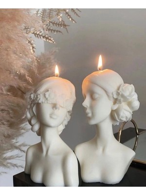 Bernami Pinterest Soya Wax Çiçek Maskeli Kız Mum