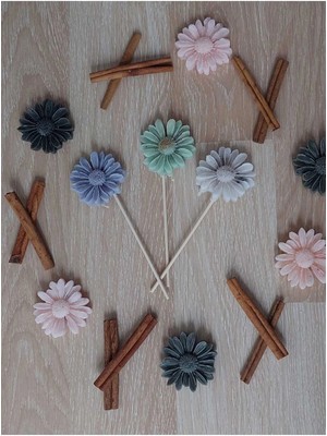 Bernami Pinterest Lavanta Kokulu Papatya Çiçeği 3'lü Buket Mum. Yılbaşı Hediyesine Uygun.