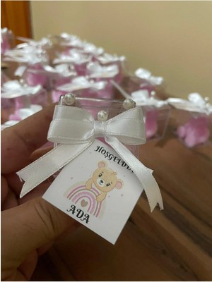 Bernami Pinterest 10 Adet Inci Süslemeli Mika Kutulu Ayıcıklı Mum Düğün, Nikah, Söz, Kına, Sünnet, Doğum, Baby Shower