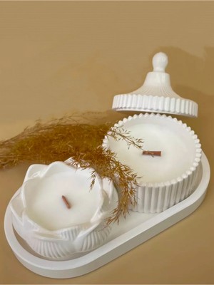 Bernami Pinterest Vanilya Kokulu Kapaklı Mumluk ve Lotus Model Mumluk Seti Dekoratif Set