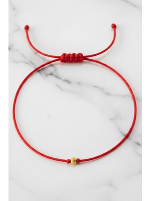 BymissMücevherat Şans ve Sevgili Bilekliği | 925 Ayar Gümüş 14 K Gold Renk Dorika Ipli Bileklik