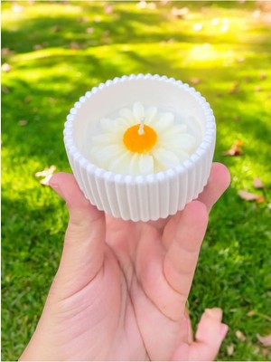 Bernami Pinterest 2'li Mini Saksı Papatya Çiceği Temalı Kokulu Mum Seti Hediyelik