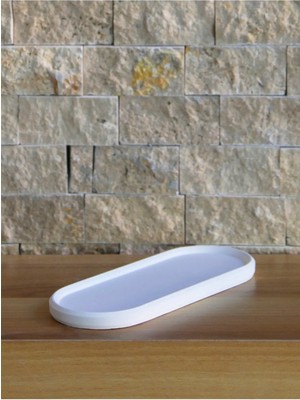 Bernami Pinterest Mum, Saksı ve Takı Tabağı Oval Dekoratif Hediyelik Ham Beyaz