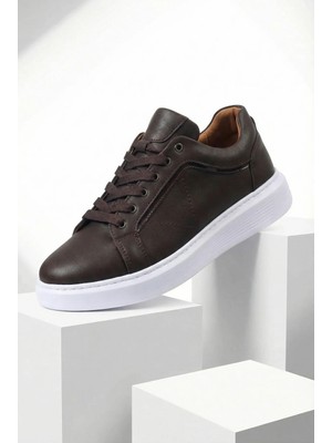 Erkek Spor Ayakkabı Günlük Sneaker Kahverengi Renk Ortopedik Tabanlı M801