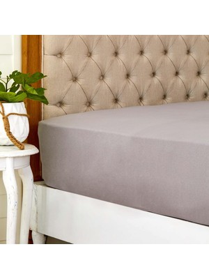 Home Penye Fitted Tek Kişilik Çarşaf 100X200 cm Gri