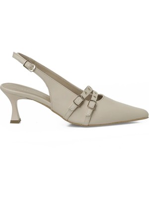 Butigo 26S-777 6fx Bej Kadın Topuklu Ayakkabı