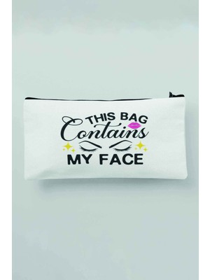 Özgürce Beyaz Bez Makyaj Çantası Kalemlik ve Cüzdan, Şık ve Kullanışlı Tasarım