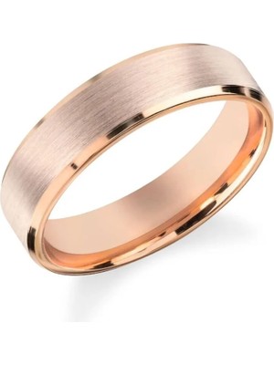 DMR Elegance 925 Ayar Gümüş Mat Alyans, Rose Kaplama – Erkek & Kadın Unisex