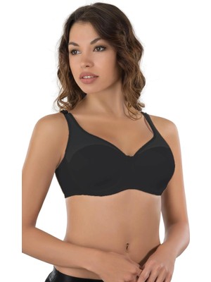 Liyuza Siyah Mı Emay 167C Pedli Tül Toparlayıcı Sütyen