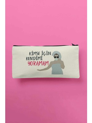 Özgürce Şık ve Pratik Çok Renkli Çok Amaçlı Bez Makyaj Çantası Kalemlik Cüzdan