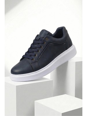 Erkek Spor Ayakkabı Günlük Sneaker Lacivert Renk Ortopedik Tabanlı M801