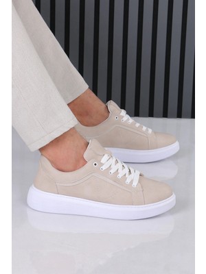 Soft Bej Erkek Spor Ayakkabı Günlük Sneaker Ortopedik Tabanlı M801