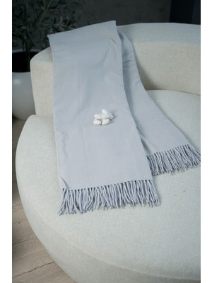 ICON SILK %100 Saf Ipek Koltuk Şalı (Açık Gri)