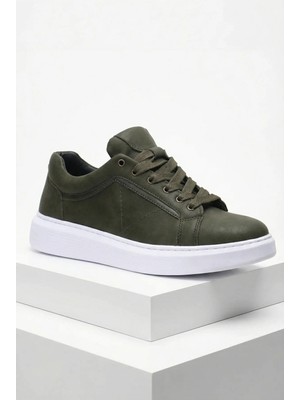Erkek Spor Ayakkabı Günlük Sneaker Soft Haki Renk Ortopedik Tabanlı M801