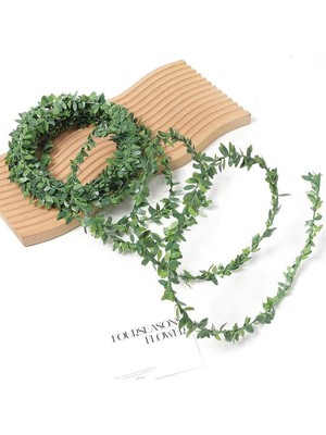 Orret Home Yeşil Unikum Tel Yaprak Şerit Yapay Sarmaşık Süs, 10 Metre, Doğalgaz Borusu Gizleyici, Bü