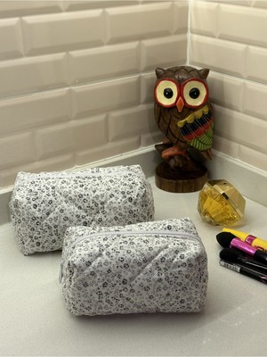 Özgürce Renkli Çiçekli Pötikareli Çok Amaçlı Makiyaj Çantası Organizer