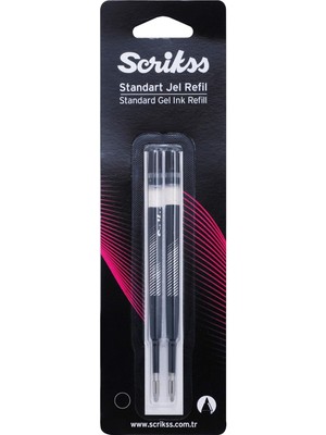 Scrikss Jumbo Jel Tükenmez Refil 2'li Blister Siyah