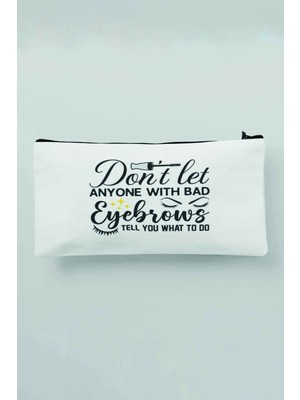 Özgürce Şeffaf Beyaz Bez Makyaj Çantası ve Kalemlik, Zarif ve Kullanışlı Tasarım