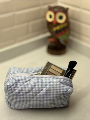 Özgürce Renkli Çiçekli Pötikareli Küçük Boy Makyaj Çantası Organizer