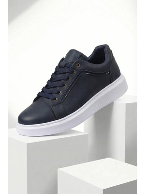 Erkek Spor Ayakkabı Günlük Sneaker Lacivert Renk Ortopedik Tabanlı M801