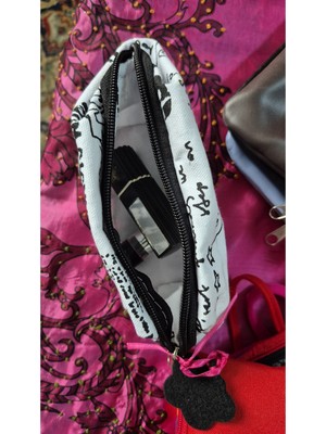 Özgürce Beyaz Kanvas Çok Amaçlı Makyaj Çantası, Şık ve Kullanışlı Tasarım