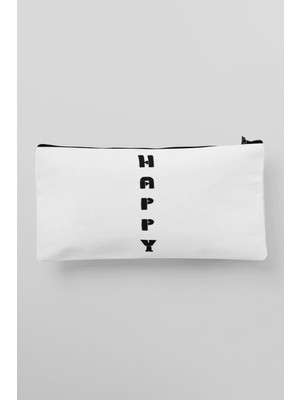 Özgürce Renkli Dikey Yazı Baskılı Çok Amaçlı Bez Çanta, Kalemlik ve Cüzdan Için