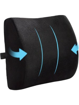 Ortopedik Visko Bel ve Sırt Minderi Yastığı Destekleyici Minder Yastık, , Siyah, Standart