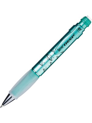 Serve Deep Mekanik Kurşun Kalem 0.7 mm Metalik Yeşil Renk Gezegen Deseni ile Ergonomik Tasarım