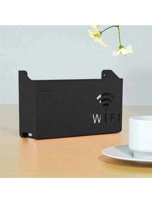 Siyah Wifi Duvar Asılabilir Sigorta ve Modem Saklama 25X15X6 cm