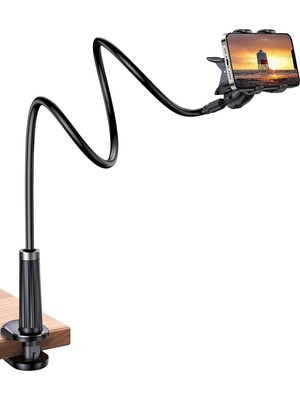 Flexible Esnek Yatak Masa Telefon Tutucu Siyah 90 cm