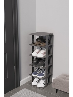 Mithra Life 5 Katlı Plastik Gri Ayakkabı Rafı MIT1063