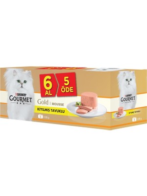 Gourmet Kıyılmış Tavuk Yetişkin Kedi Konserve 6 Al 5 Öde 85 gr