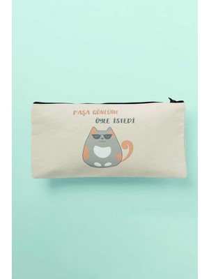 Özgürce Renkli Baskılı Bez Makyaj Çantası Kalemlik Cüzdan, Şık ve Pratik Kullanım