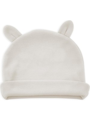 Babyjem Kulaklı Beyaz Yenidoğan Bebe Şapka Renk: Beyaz Cinsiyet: Unisex