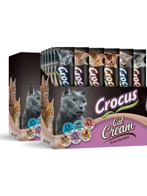 Crocus Krema Kedi Ödülü 60 Adet x 15 Gr Tüm Yaş Gruplarına Uygun Karışık Lezzet