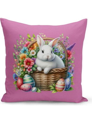 Bertille Home Ilkbahar Serisi Çift Tarafı Dijital Baskılı Kırlent Kılıfı (Spring Easter Paskalya)