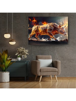 Glitglass Cam Tablo: Ateşli Boğa