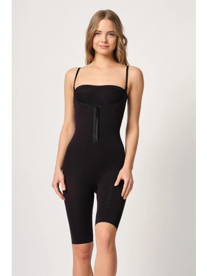 Liyuza Siyah Mı Emay 2093 Ön Agraflı Göğsü Açık Paçalı Boy Korse