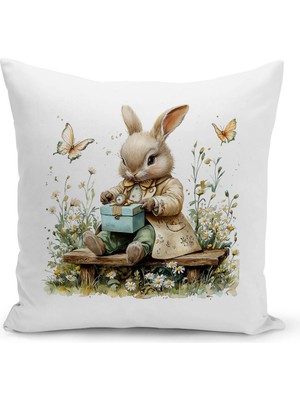 Bertille Home Ilkbahar Serisi Çift Tarafı Dijital Baskılı Kırlent Kılıfı (Spring Easter Paskalya)