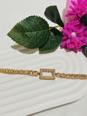 Roya Happiness Gram Altın Bileklik Gram Külçe Çerçeveli Ayarlanabilir Ipli Bileklik Sevgiliye Eşe Anneye Hediye