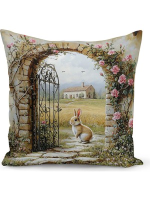 Bertille Home Ilkbahar Serisi Çift Tarafı Dijital Baskılı Kırlent Kılıfı (Spring Easter Paskalya)