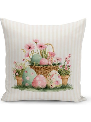 Bertille Home Ilkbahar Serisi Çift Tarafı Dijital Baskılı Kırlent Kılıfı (Spring Easter Paskalya)