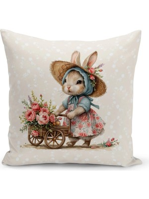Bertille Home Ilkbahar Serisi Çift Tarafı Dijital Baskılı Kırlent Kılıfı (Spring Easter Paskalya)