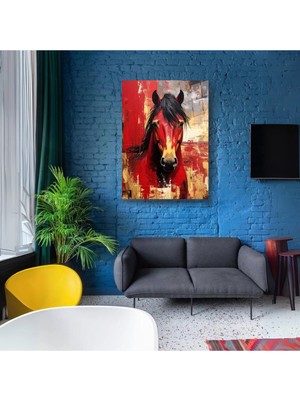 Glitglass Cam Tablo – Güçlü Bakışlı At Portresiyle Sanat ve Stil Buluşması
