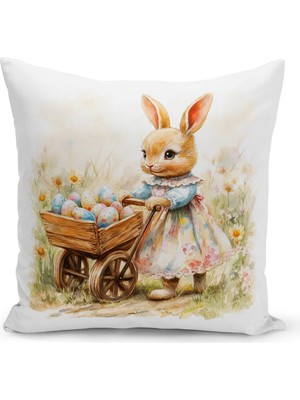Bertille Home Ilkbahar Serisi Çift Tarafı Dijital Baskılı Kırlent Kılıfı (Spring Easter Paskalya)