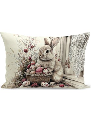 Bertille Home Ilkbahar Serisi Çift Tarafı Dijital Baskılı Kırlent Kılıfı (Spring Easter Paskalya)
