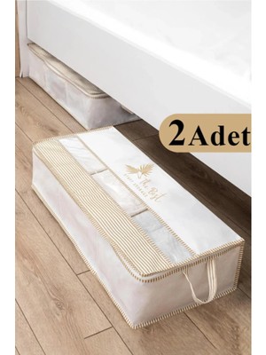 A&A 2 Adet Premium Baskılı Pencereli Baza Altı Düzenleyici Hurç 70X32X20 Baskılı Premium Özel Kumaş